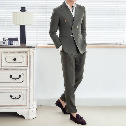 Havana Linen Blazer (Olive)